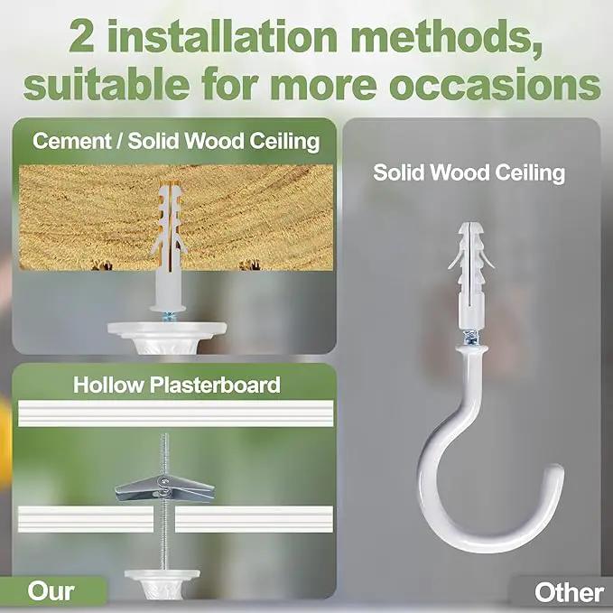 6 pcs Ceiling Hooks for Hanging Plants,Hanging Hanging Lights Metal Small Hooks,Indoor Outdoor Wall Heavy Duty Plant Hanger Swag Hook by GreenHaven Gardens