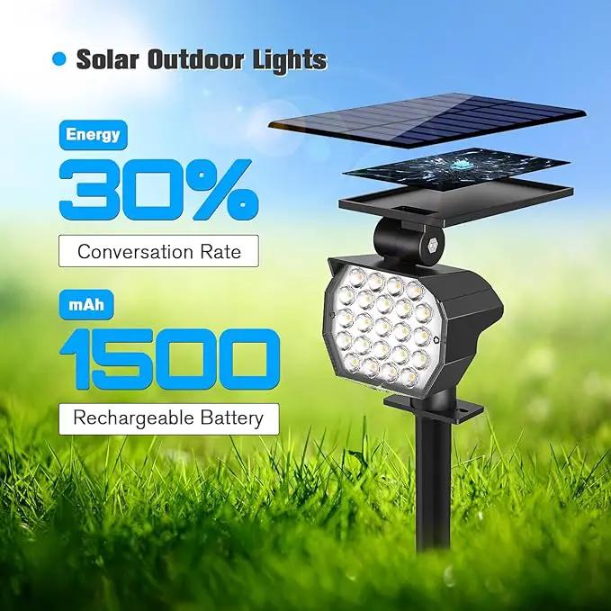 NIORSUN Solar Spot Lights Outdoor,23 LEDs Landscape Lighting with Auto On/Off and 3 Lighting Modes, IP67 Waterproof Spotlights,Outdoor Solar Lights for Yard Garden,8 Pack(Warm White) by GreenHaven Gardens