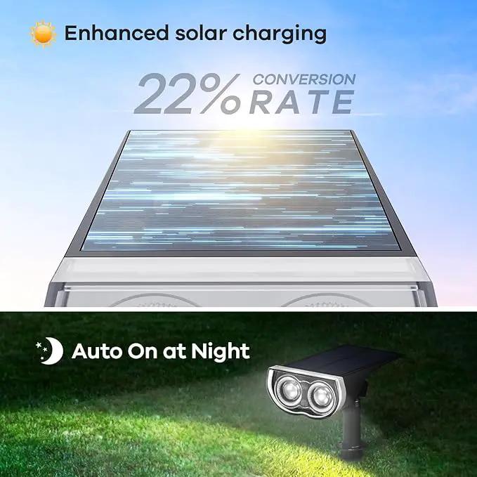 Consciot Solar Spotlights Outdoor, IP67 Waterproof 2-in-1 Solar Spot Lights Daylight, Durable Christmas Decorations Lights for Garden Yard Pathway Driveway Porch Walkway, Auto On/Off, 2 Pack by GreenHaven Gardens