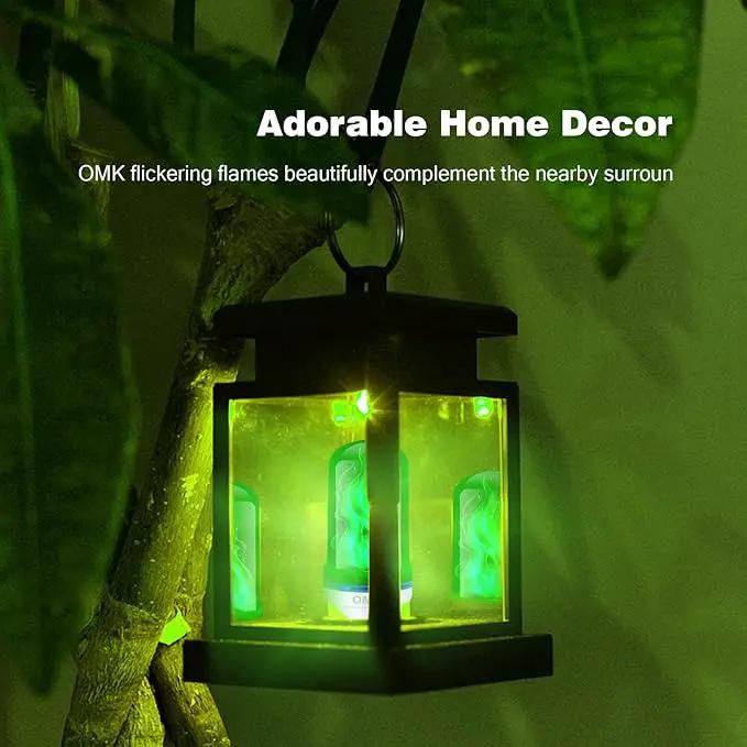 OMK 4 Pack Green Light Bulbs, Christmas Flame LED Light Bulbs Decorations Flickering/Breathing/Ligting/Gravity 4 Modes Flame Bulb for Bars Hotel Yard Porch Party Outdoor Decorative Holiday Gifts by GreenHaven Gardens