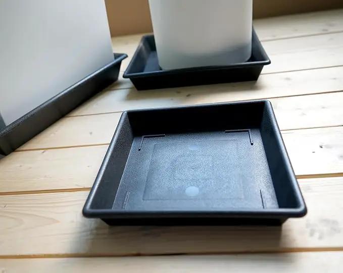 Square Plant Saucer 18 Inch 4 Pack, Plant Stand Plant Trays for Pots Heavy Duty Plastic Plant Saucers for Indoors Outdoors, Flower Pot No Holes Terracotta Plant Lover Gardening Gifts by GreenHaven Gardens