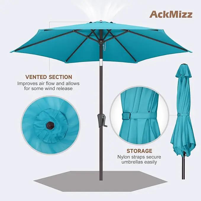 9ft Outdoor Patio Umbrella - Table Umbrella Waterprool UV Protection, Sombrillas de Patio with Push Button Tilt&Crank, Sun Umbrella for Pool, Porch, Garden, Deck, Backyard(Sky Blue) by GreenHaven Gardens