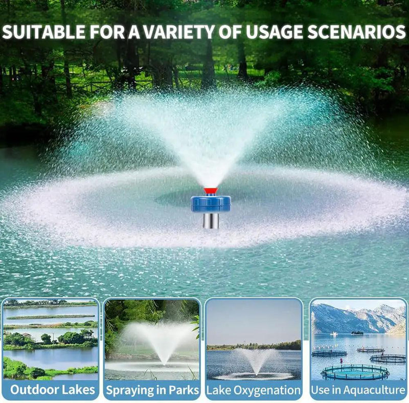 Stainless Steel Pond Fountain Aerator, 1HP 110V Stainless Steel Pond Jet System Fully Automatic Powerful Lake Floating Fountain for Ponds, Lakes by GreenHaven Gardens