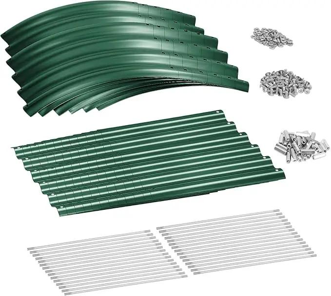 Land Guard 8×2×1.5ft Galvanized Raised Garden Bed Kit, Raised Garden Boxes Outdoor, Oval Metal Raised Garden Beds for Vegetables, Forest Green by GreenHaven Gardens