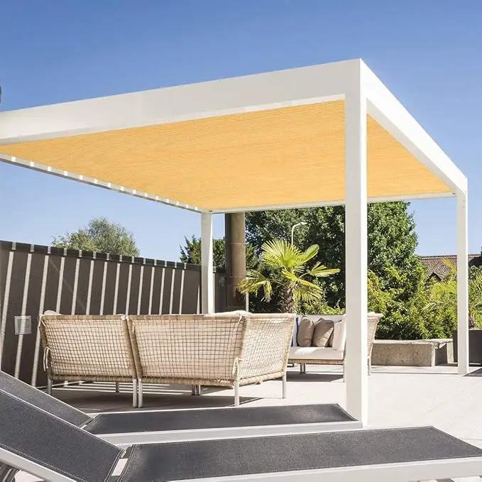 Eden's Decor Straight Flat-Edged Sun Shade Sail Rectangular 17' x 18' Wheat UV-Blocking Outdoor Canopy Fabric Cloth Awning for Pergola Patio Garden Backyard Custom Size by GreenHaven Gardens