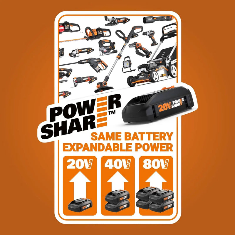 WORX Nitro WG286 24" 40V Cordless Hedge Trimmer, Electric Hedge Trimmer with Dual-Action Blades & 3400 SPM, Brushless Bush Trimmer with 180° Rotating Handle, 2 Batteries & Charger Included by GreenHaven Gardens