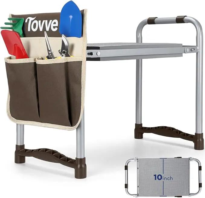 Upgraded Garden Kneeler and Seat with Thicken & Widen Soft Kneeling Pad, Heavy-Duty Foldable Garden Stool with Large Garden Tool Bag, Portable Garden Bench Gardening Gifts for Women, Seniors by GreenHaven Gardens