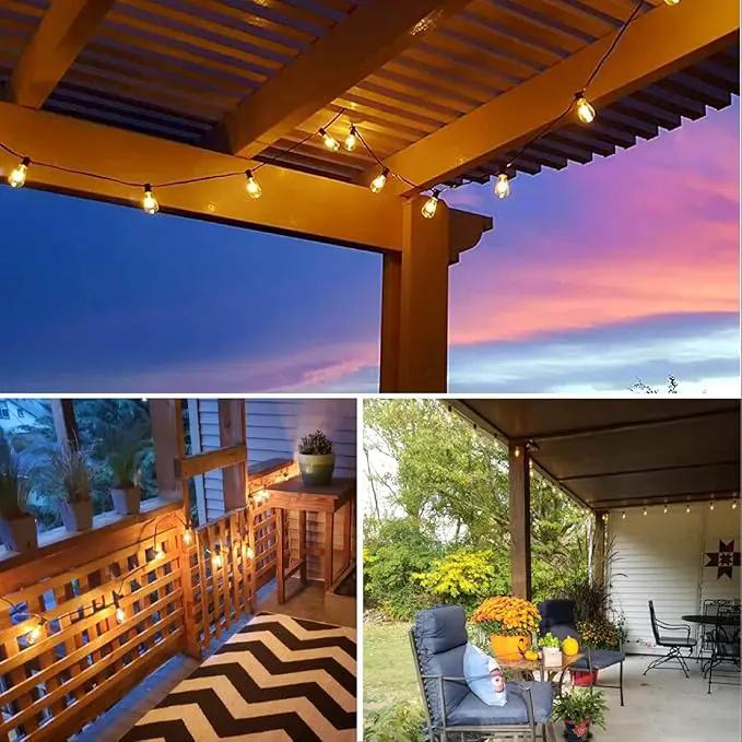 ZOTOYI Outdoor String Lights 50 FT, Patio Bulbs with 27 LED Plastic Edison ST38 Bulbs (2 Spare), Waterproof IP65 Outdoor Hanging Lights for Garden, Backyard, Cafe, Porch, Gift, Gazebo - Dimmable 2700K by GreenHaven Gardens