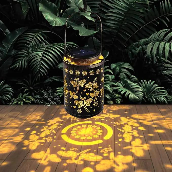 Solar Lanterns Outdoor Waterproof Dragonfly Garden Decor Gift for Women, Mom, Grandma, Hanging Metal Solar Lights for Yard, Patio, Porch, Backyard, Pathway Decoration by GreenHaven Gardens