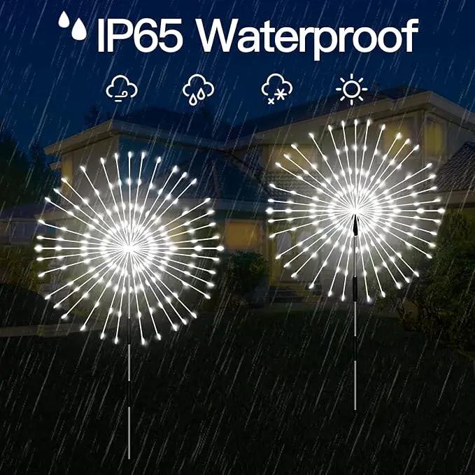 Solar Outdoor Lights,4 Pack 120 LED Waterproof Solar Firework Lights are 8 Modes Decorative Sparkles Stake Landscape Light,Garden Copper Wire Firework Lamp for Backyard Lawn Patio Decor(Cool White) by GreenHaven Gardens