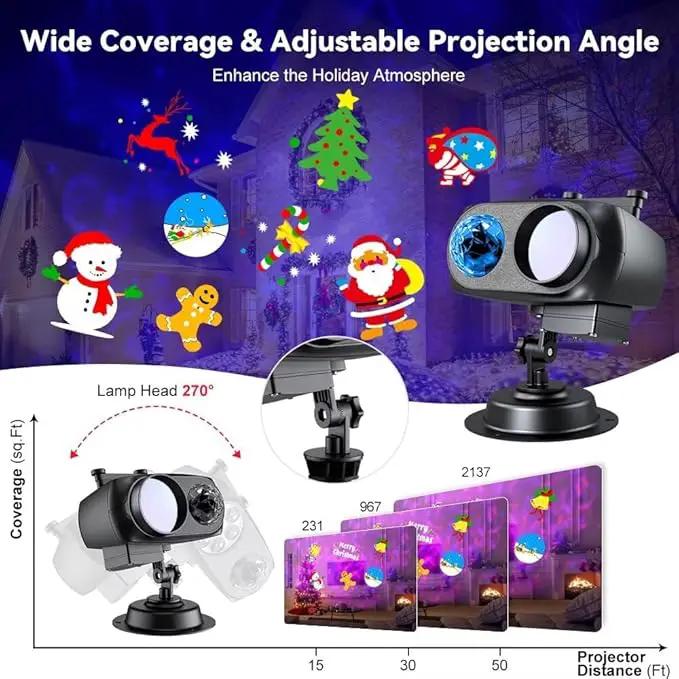 Decorative Lighting Projectors Outdoor, Chirstmas LED Projection Lamp with Remote Control & Timer Function for Xmas Holiday Party Garden Patio Decoration by GreenHaven Gardens