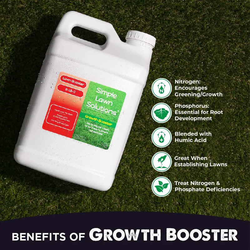 Extreme Grass Growth Lawn Booster- Liquid Spray Concentrated Fertilizer with Humic Acid- Any Grass Type- Simple Lawn Solutions (2.5 Gallon) by GreenHaven Gardens