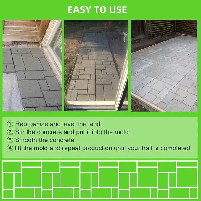 CJGQ 20"x20"x1.8" Plus Size Walk Maker Reusable Concrete Path Maker Molds Stepping Stone Paver Lawn Patio Yard Garden DIY Walkway Pavement Paving Moulds (8-Grid) by GreenHaven Gardens