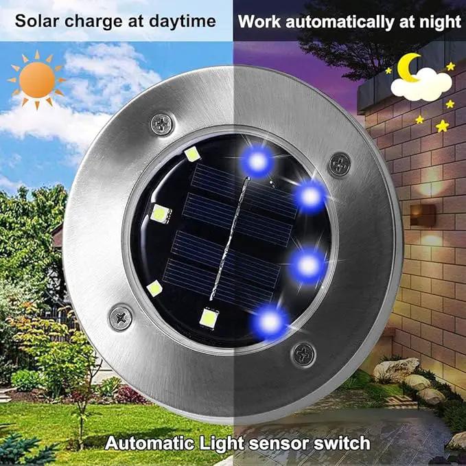 Solar Ground Lights - Upgraded Outdoor Garden Waterproof Bright In-Ground Lights for Pathway, Yard, Deck, Lawn, Patio, Walkway (16 Pack Blue Color)