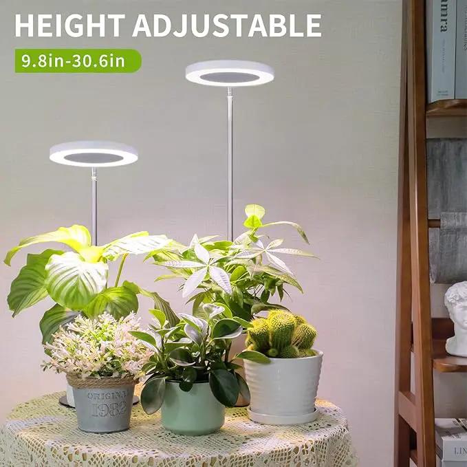 LORDEM Grow Light, LED Plant Light for Indoor Plants Growing, Full Spectrum Desk Growth Lamp with Automatic Timer for 4H/8H/12H, 4 Dimmable Levels, Height Adjustable 9.8"-30.6" by GreenHaven Gardens