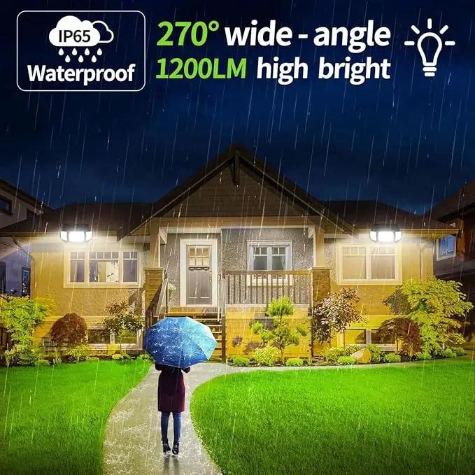intelamp Solar Outdoor Lights,6000mAh Motion Sensor with Dual Sensors,Waterproof Solar Flood Lights 270°Wide Angle for Outside with 3 Modes by GreenHaven Gardens
