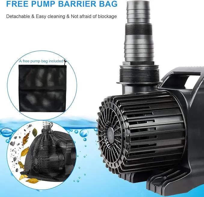 Outdoor Extra Large 13800gph-1100W 32.8FT Pond Water-fall & Kio Fish Fountain-s& Garden Pump Submersible IPX8:Long 32.8FT Cord Smart-er&Quieter Duck&Yard&Patio Ponds Pumps,1 Barrier Pump Bag by GreenHaven Gardens