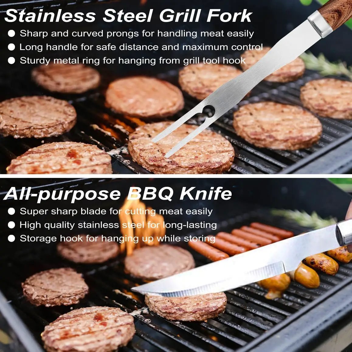 POLIGO 22PCS Heavy Duty BBQ Grill Accessories Set, Non-Slip Grill Tools for Outdoor Grill Set Thicker Stainless Steel Grill Utensils Set, Deluxe Grilling Tools Set in Aluminum Case Ideal Gifts for Men by GreenHaven Gardens