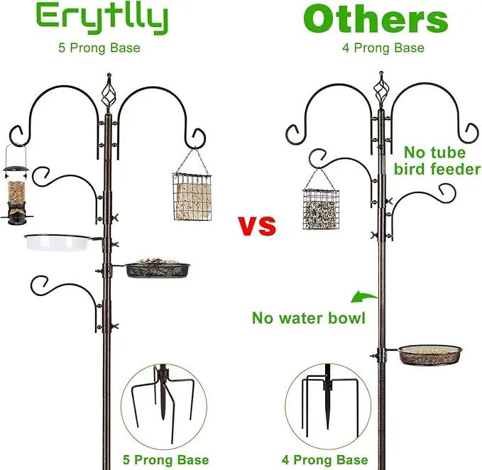 ERYTLLY Bird Feeding Station Kit Bird Feeder Pole Wild Bird Feeder Hanging Kit Planter Hanger Multi Feeder Hanging with Metal Suet Feeder Bird Bath for Attracting Wild Birds by GreenHaven Gardens
