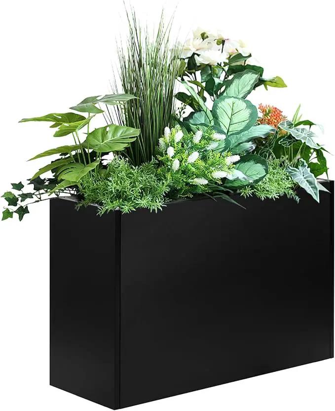 Heavy-Duty Steel Planter Box 30”x12”x24”, Rust-Resistant Large Outdoor & Indoor Plant Container, Metal Garden Box with Drainage Holes & Reinforced Edges by GreenHaven Gardens