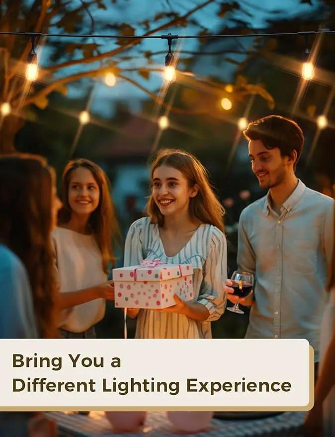 XMCOSY+ Outdoor String Lights, Smart Patio Lights 72.5Ft, APP WiFi Control, Compatible with Alexa, Waterproof Dimmable Edison Outdoor Lights for Patio Outside by GreenHaven Gardens