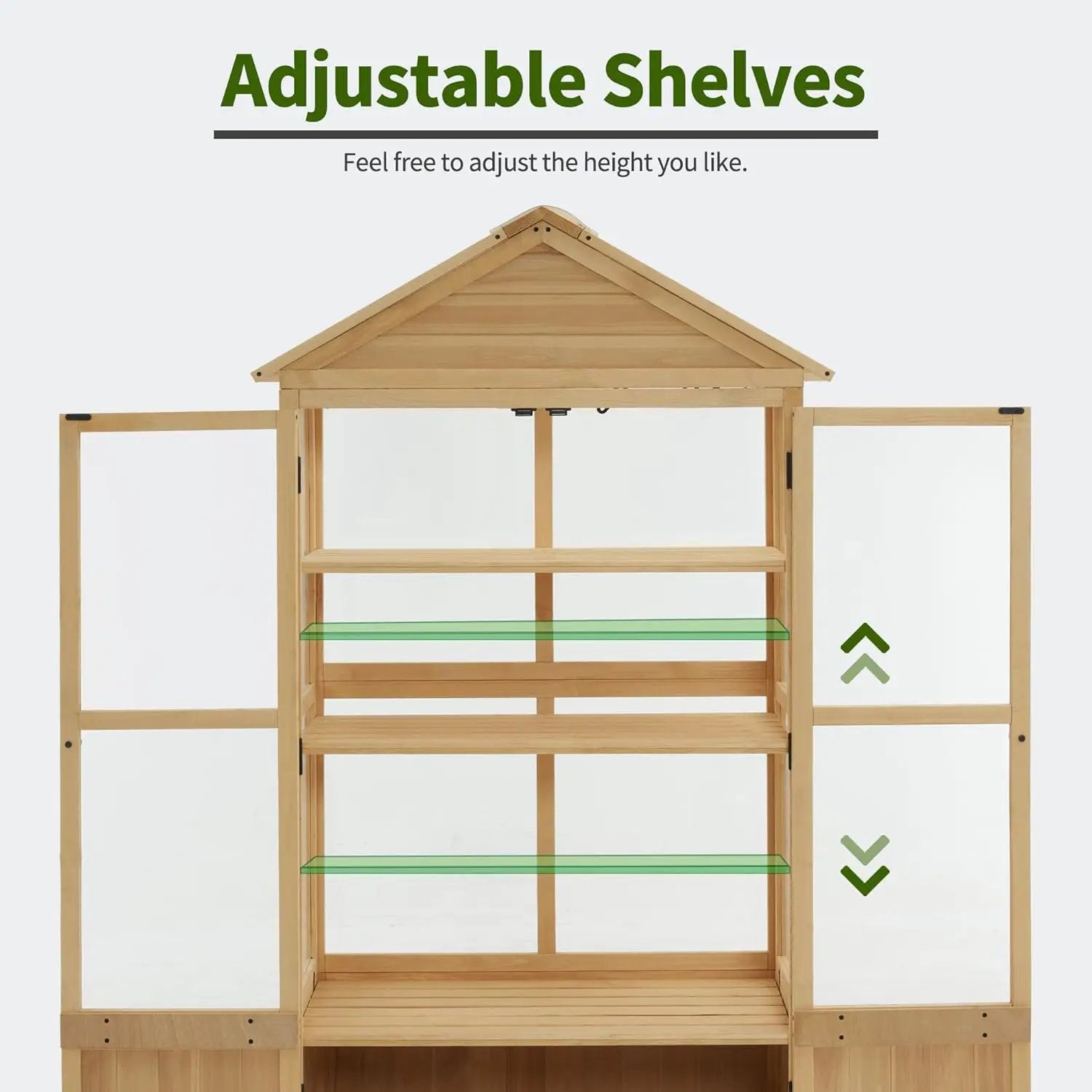 Macrout 3-Tier Solid Wood Cold Frame Greenhouse Cabinet Adjustable Shelves, Dual-Use Insulated Shed for Outdoor Garden & Indoor Balcony Planting, 0847 by GreenHaven Gardens