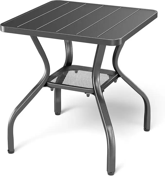 Patio Tables Outdoor Coffee Table - Metal Side Tables End Table for Patio Proch Deck Balcony Garden Squre by GreenHaven Gardens
