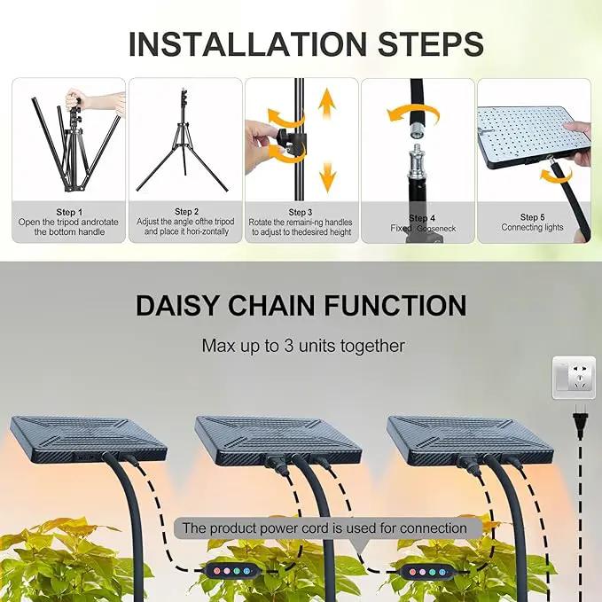 FECiDA Grow Lights with Stand and Timer, Tripod Standing Grow Lights for Indoor Plants, 208PCS LEDs Bright Enough Plant Growing Lamps for Bonsai Tree, Seed Starting, 24"-64" Height Adjustable by GreenHaven Gardens
