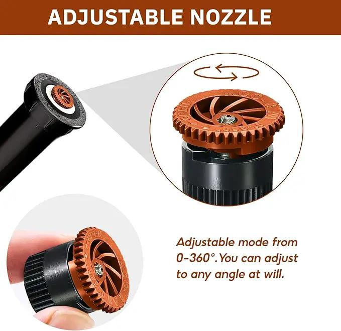 10 Pieces Variable Arc Nozzle, Replacement Pop-up Sprinkler Heads Compatible with Most of Adjustable Pop Up Sprinkler Spray Head for Garden Lawn Irrigation (8AN) by GreenHaven Gardens