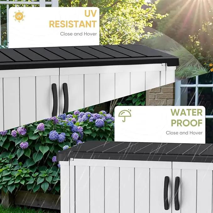 Devoko 50 Cu Ft Outdoor Storage Cabinet - Waterproof Vertical Shed for Patio, Garden & Deck, Heavy-Duty Tool Storage Box for Cushions, Accessories & Equipment, Durable & Weather-Resistant (White) by GreenHaven Gardens