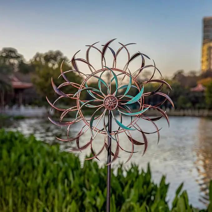 VEWOGARDEN Large Outdoor Metal Wind Spinners, 360 Degrees Swivel Wind Sculpture Yard Art Decor for Patio, Lawn & Garden 66 * 15.8 Inches by GreenHaven Gardens