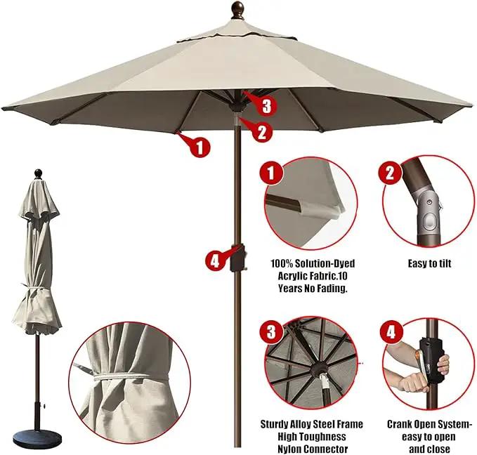 EliteShade USA 10-Year-Non-Fading 10Ft Market Umbrella Patio Umbrella Outdoor Table Umbrella with Ventilation, Antique Beige by GreenHaven Gardens