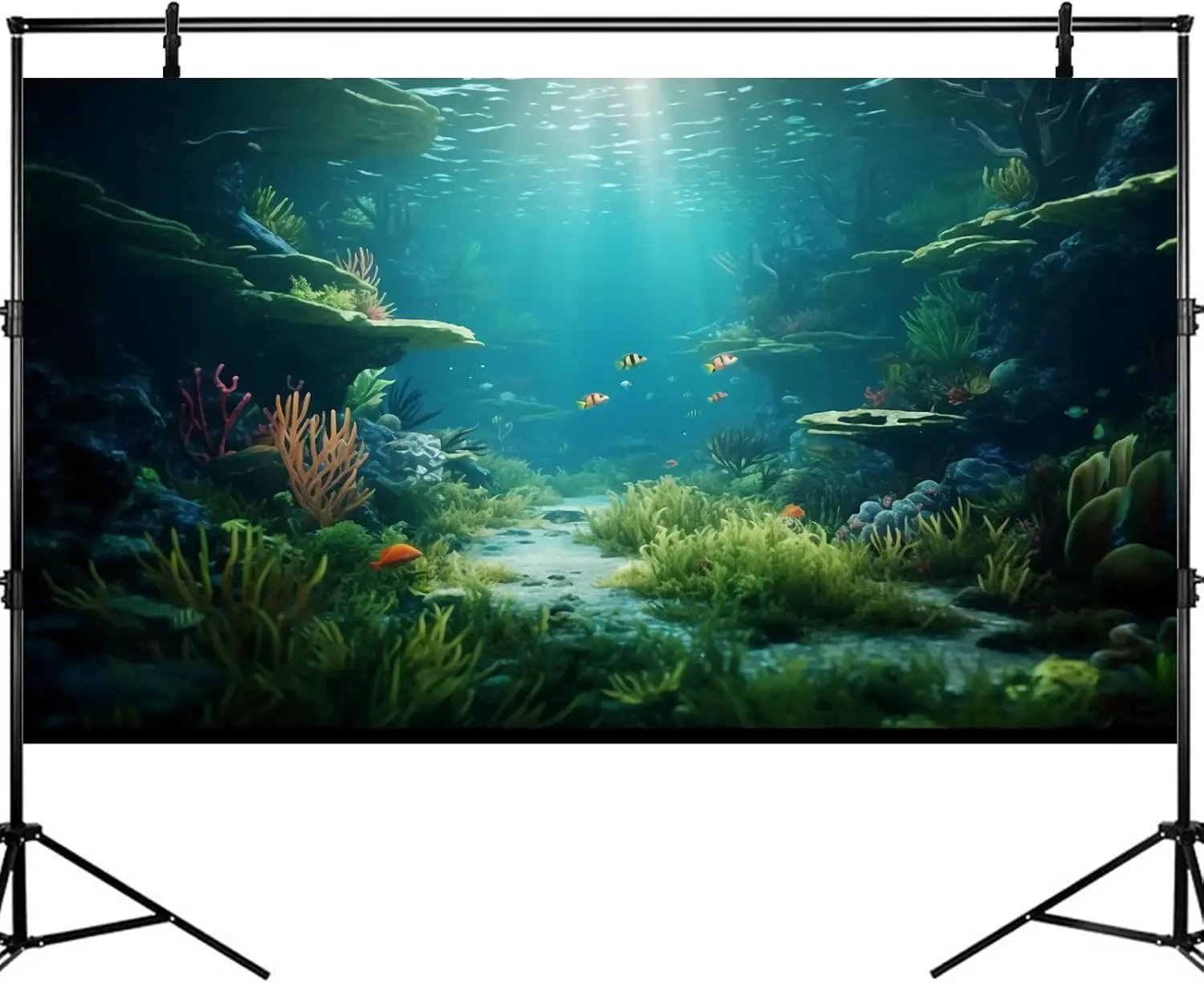 Ocean Floor Fish Tank Background Under The Sea Coral Reef Aquarium Background Underwater Aquatic Plants Corals Rock Cave Terrarium Backgrounds Tropical Fish Ocean Aquarium Backgrounds Decors 72x16in by GreenHaven Gardens