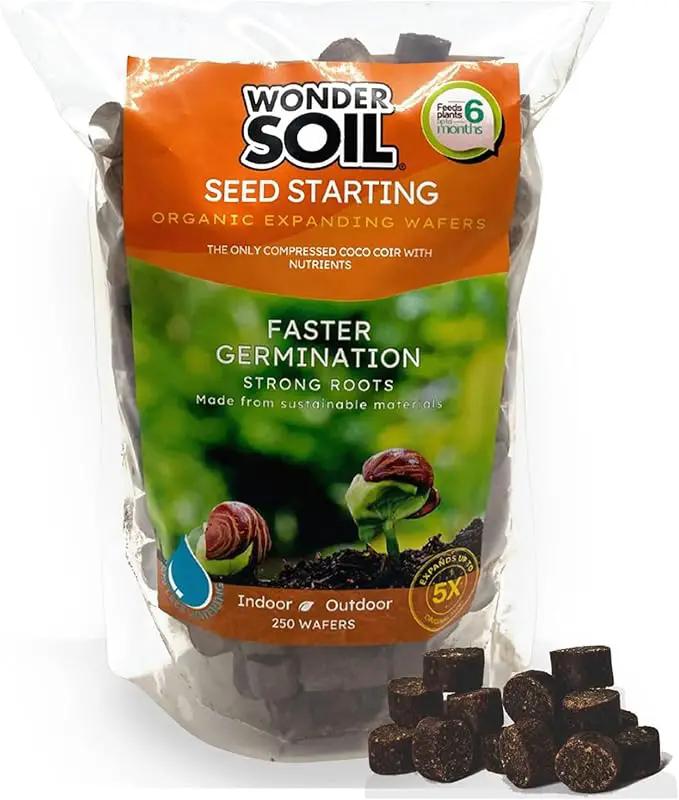 WONDER SOIL | 250 Organic Seed Starter Pellets | Ready to Plant Seed Starting Soil Loaded with Pre-Mixed Nutrients | Fast Germination | Indoor or Outdoor | 250 Count by GreenHaven Gardens