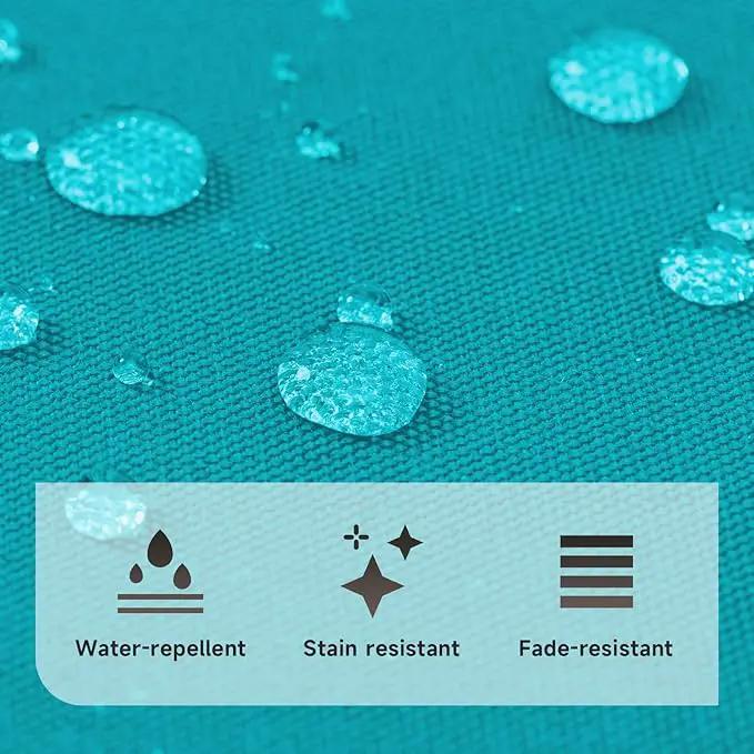 PNP FKJP 2 Pack Outdoor Chair Cushion 20" X 20" X 4", Waterproof Outdoor Seat Cushions with Non-Skid Ties, Aqua Blue (Cushion + Cover) by GreenHaven Gardens
