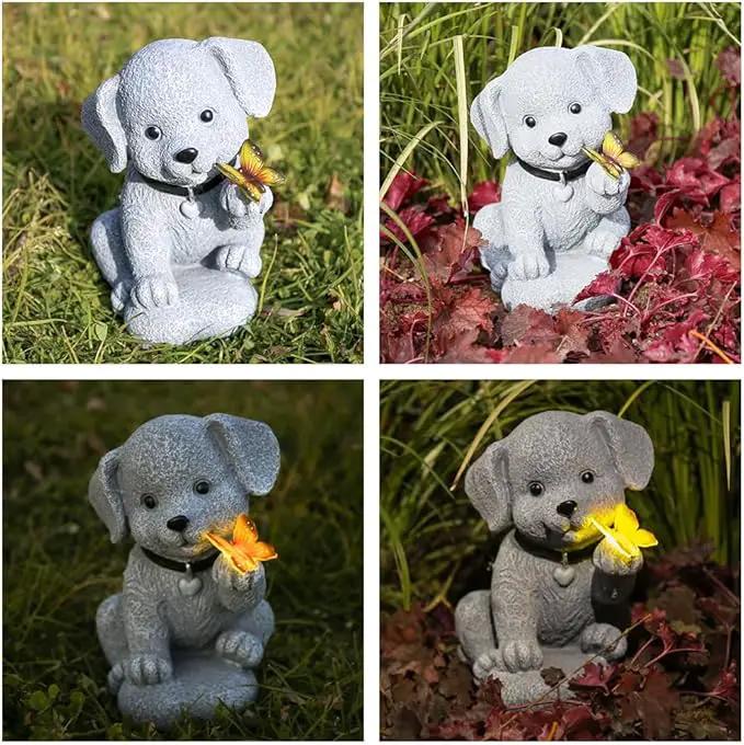 Solar Garden Statues Outdoor Dog Lights, Unique Housewarming Garden Gifts for Women Mom Wife Grandma and Sisters，Cute Dog Sculpture Decoration for Patio, Terrace, Balcony, Lawn by GreenHaven Gardens