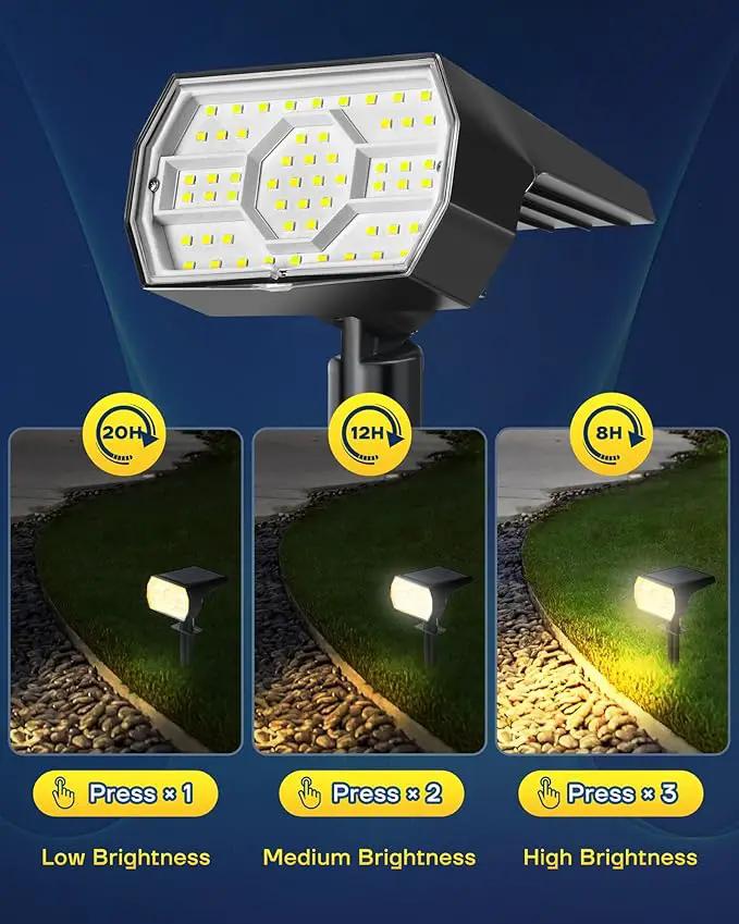 Kaxiida Solar Lights Outdoor Waterproof IP68, 3 Lighting Models Solar Powered Spot Lights Outdoor, 56LED Light Dusk to Dawn for Yard Patio Garden Pathway Landscape Lighting by GreenHaven Gardens