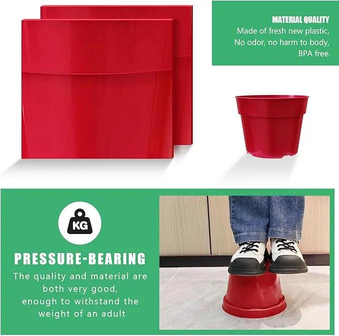 8 inch Plastic Flower Pots, Red Plant Pots 12Pack with Saucers for Indoor House Plants Growing and Decoration by GreenHaven Gardens