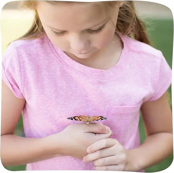 Insect Lore Butterfly Garden Kit – 10 Live Caterpillars, Habitat, STEM Journal, 2 Chrys-a-lid Holding Logs & Feeder – Grow & Release Painted Lady Butterflies – Educational Science Toy by GreenHaven Gardens