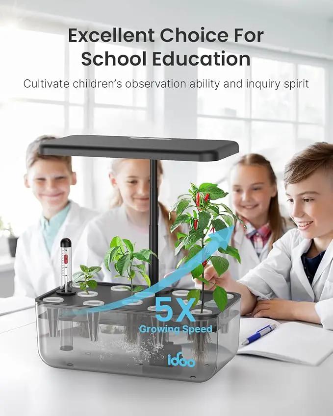 iDOO Hydroponics Growing System Kit 12 Pods, Christmas Gifts Gardening Gifts for Women Mom Dad Kids, Indoor Herb Garden with LED Grow Light for Home School, Indoor Plants Good for Mental Health by GreenHaven Gardens