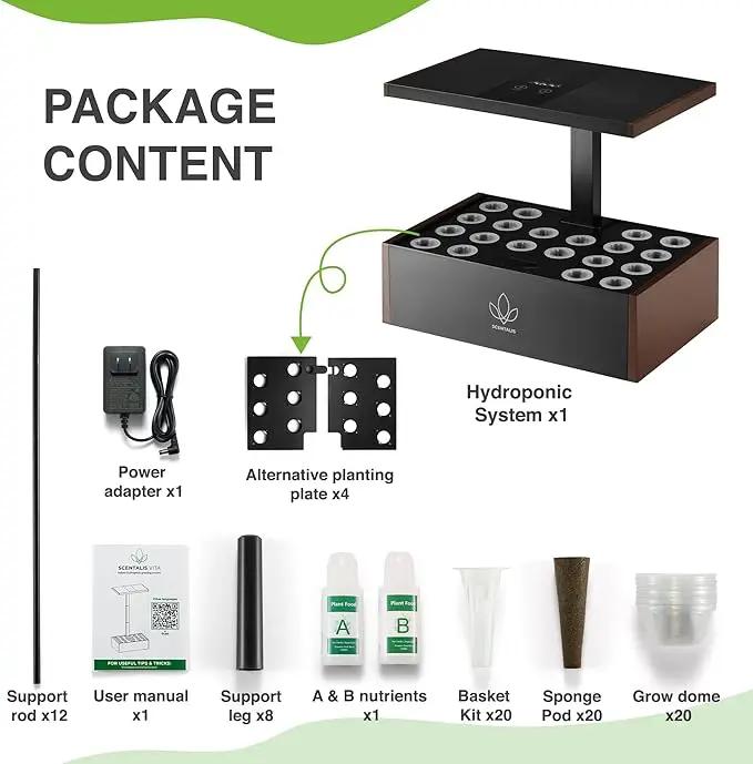 Vita Indoor Hydroponics Growing System Kit, 12/16/20 Pods, 10L Water Tank, Indoor Herb Garden with 5X Faster Growth, Indoor Gardening System with 25" Extendible Rod for Indoor Plants by GreenHaven Gardens