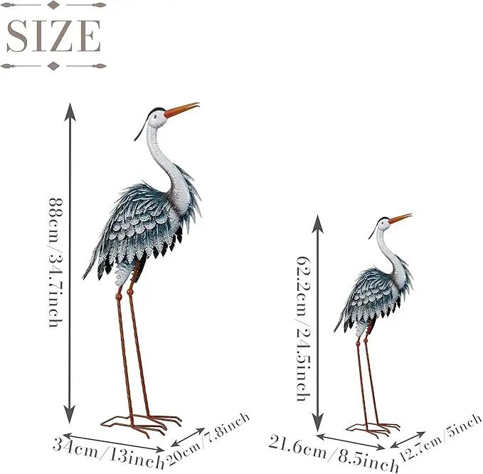 TERESA'S COLLECTIONS Garden Decor Blue Heron Sculptures & Statues Decor, 33.8 Inch Coastal Metal Cranes Decoy for Outdoor Outside Yard Art Patio Pond Pool Lawn Decorations,Housewarming Gift by GreenHaven Gardens