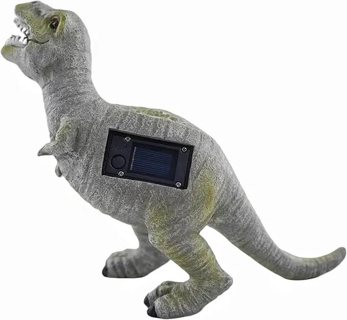 Solar Powered Lifelike Dinosaur Garden Statue Hand-Made Glass Craftsmanship Resin Outdoor Tyrannosaurus Figurine Light Decoration Home Decor Lawn Yard Patio Porch Ornament Gift by GreenHaven Gardens