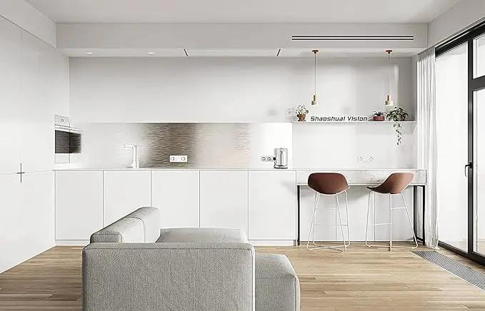 Dimoon 118''x23.6'' White Skin Peel and Stick Wallpaper Contact Paper Modern Self Adhesive Wall Paper Removable Renter Friendly Textured Solid Color Cabinet Vinyl Roll (118''x23.6'',White Skin) by GreenHaven Gardens