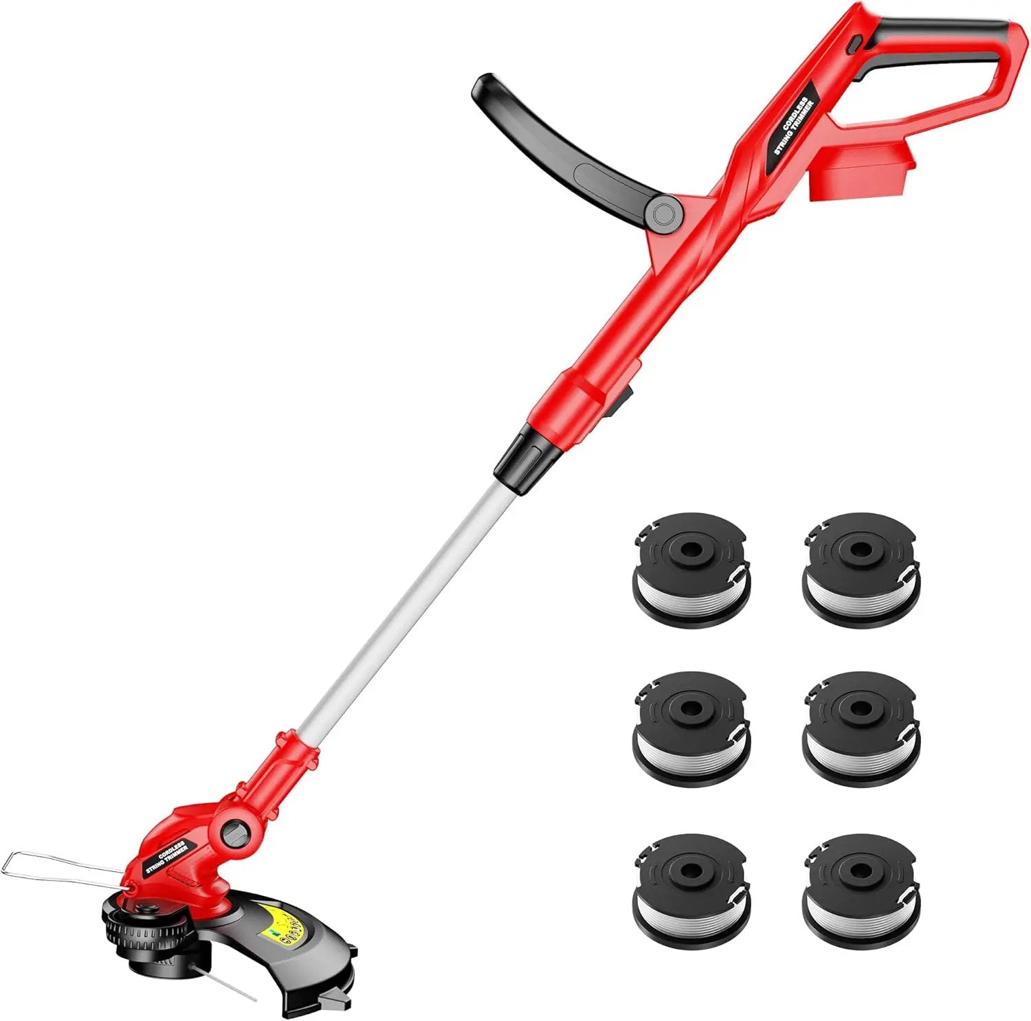 Cordless String Trimmer Compatible with Milwaukee M18 18V Battery, 12-Inch Weed Wacker Cordless, Auto Line Feed, Electric Weed Eater Battery Powered, Grass Trimmer w/ 6 Line Spools (Tool Only) by GreenHaven Gardens