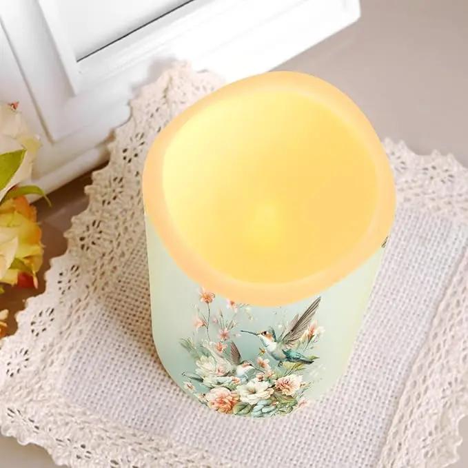 Ystardream Battery Operated LED Candles Set of 4 with Remote Control Timer Dancing Flame Pillar Candles Home Table Coastal Decorations by GreenHaven Gardens
