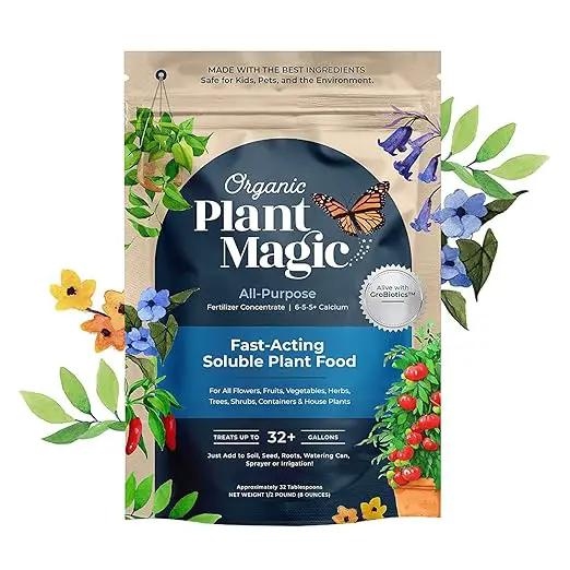 Organic Plant Magic - Truly Organic™ Fast-Acting Water Soluble Plant Food - All-Purpose Fertilizer Concentrate for Flower, Vegetable, Herb, Fruit Tree, Garden & Indoor Houseplants [One 1/2 lb Bag] by GreenHaven Gardens