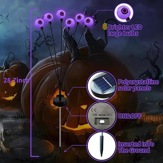 Aogist Halloween Decorations Eyeball Swaying Firefly Light Bright Long Standby Time Waterproof Outdoor Lights for Beautiful Spaces Garden Yard Lawn Pathway Porch Party Decor (Purple, 2 Pack-12 LEDs) by GreenHaven Gardens