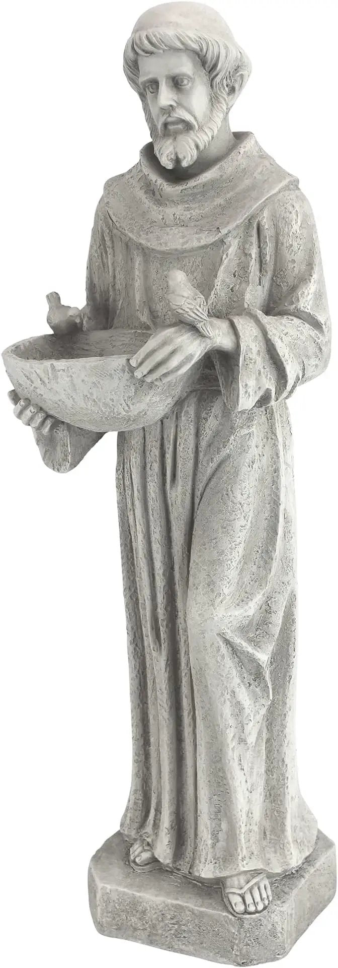 Design Toscano Nature's Nurturer Francis Assisi Religious Garden Decor Statue Bird Bath Feeder, Small, 20 inch, Cast Stone Resin, Antique Stone Finish by GreenHaven Gardens