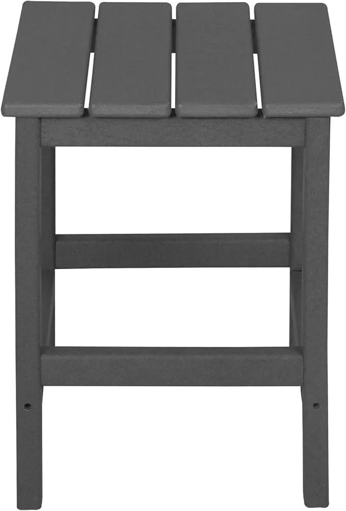 WO Home Furniture Adirondack Chairs Table Set of 3 PCS Outdoor Folding Chairs Side End Table Weather/UV Resistant for Lawn, Garden, Bon Fire, Balcony (Grey) by GreenHaven Gardens